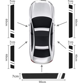 Wjelet 9Pcs Car Door Sill Protector, Carbon Fiber Threshold Protective Sticker, Scratch Resistant Door Sill Bumper Protective Film, Universal Kick Plate Guard, Auto Accessories
