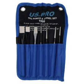 7pc Punch and Chisel Set with Taper Pin Cold Chisels + Centre Punch