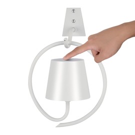 Faithorse Rechargeable Batttery Operated Wall Sconces,3 Color Stepless Dimming Up,Wireless Wall Light for Battery Operated Lamp for Picture/Bedroom/Living Room/Hallway（White）