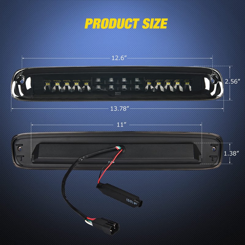 Nilight Third Brake Light Tail High Mount 3rd Stop Cargo