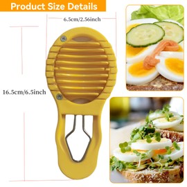 Aymorder 2 in 1 Egg Shell Peeler & Slicer, Multipurpose Egg Slicer with Stainless Steel Blade, Compact, Yellow