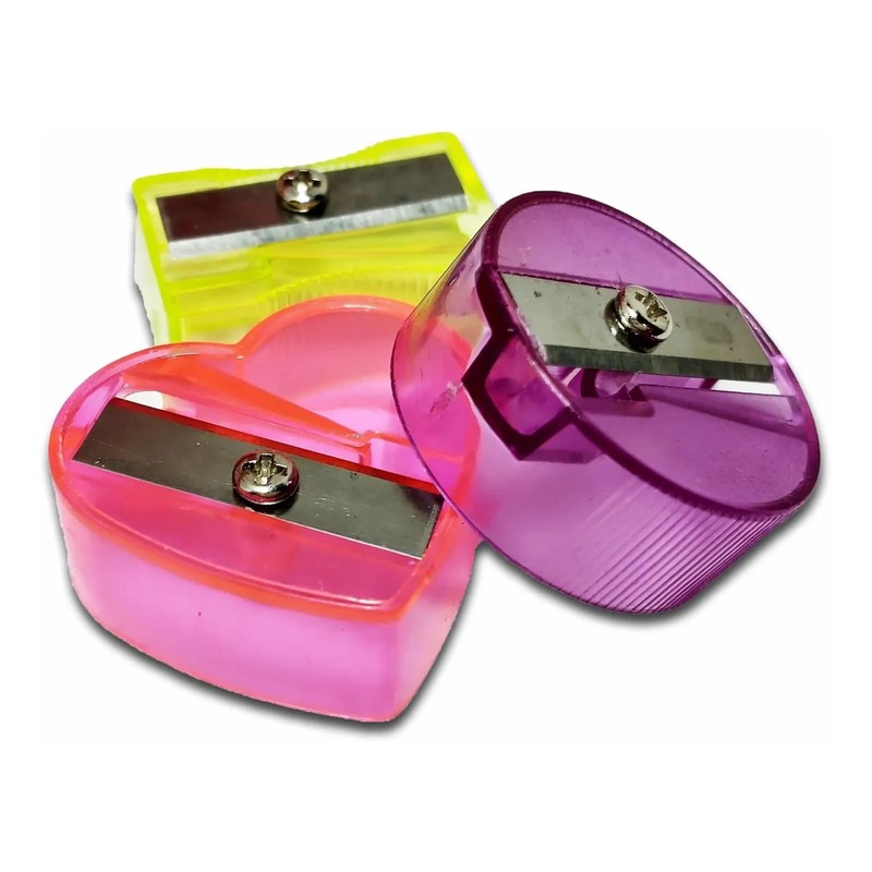 Koovi – Sacapuntas Transparentes, Bote C/100 PZ, afilador de lápices