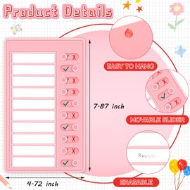 Queekay 4 Pcs Blank Chore Chart Kids Chore Chart, Plastic Checklist Board with 8 Detachable Cardstock to Do List for Home Routine Planning (Purple, Blue, Yellow, Pink)