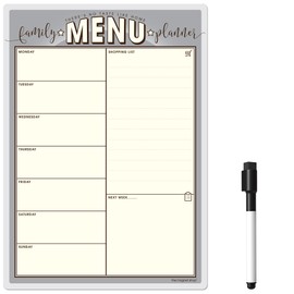 TMS Magnetic Meal Planner for Fridge | Made in The UK | Weekly Meal Prep Whiteboard, Calendar or Organiser for Work or Family Planning (Charcoal Family, A3 (42 x 30cm))