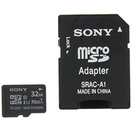 Sony SR-32UY2A MicroSDHC Card, 32 GB, Class 10, UHS-I Compatible, SD Card Adapter Included