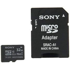 Sony SR-32UY2A MicroSDHC Card, 32 GB, Class 10, UHS-I Compatible, SD Card Adapter Included