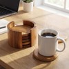 LemonRoad Set of 7 Acacia Wood Coaster Stand Set 6