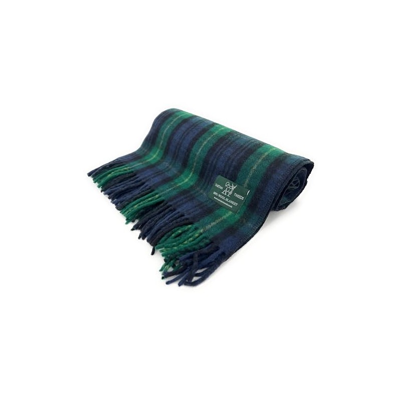 Tartan Travel Knee Throw Blanket 100% New Wool 172cm x