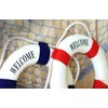MorroMorn Lifebuoy Wall Hanging Decor - Welcome Aboard Mediterranean Style