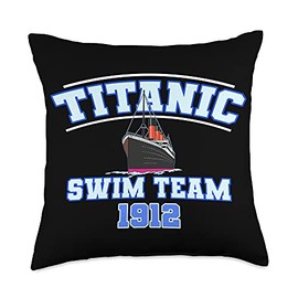 Titanic RMS Titanic Gifts Titanic History Vintage Cruise Ship Gift Throw Pillow, 18x18, Multicolor