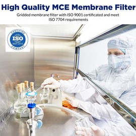 MCE Gridded Membrane Filter, Membrane Solutions Mixed Cellulose Esters Membrane Filter, Sterile Individual Pack Membrane Disc Filter, Diameter: 47 mm, Pore Size: 0.45 um, 200/Pk