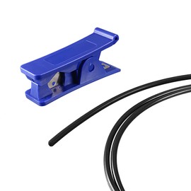 MECCANIXITY Pneumatic PTFE Air Tubing Hose Kit 2mm ID 4mm OD 5M Length Black, Blue with Tube Cutter