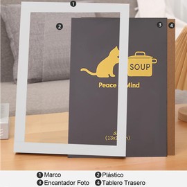 Marcos para fotos de 5x7 pulgadas, 5 Piezas Portaretratos de Paisaje，Exhibición en Mesa o Pared, Decoración para Hogar, Oficina o Galería(Blanco)