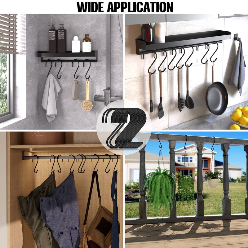 Antimbee 12 Pack Heavy Duty Large S Hooks, Rust-Free 5-1/2