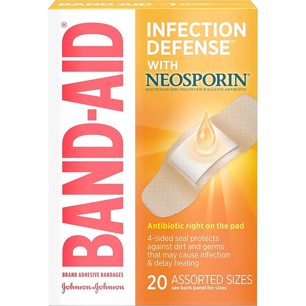 BAND-AID With Neosporin Bandages Assorted Sizes 20 Each ( Packs of 5)