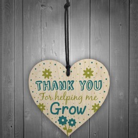 RED OCEAN Teacher Teaching Assistant Thank You Gift Wooden Heart Thank You Gift For Tutor Mentor Coach Nursery