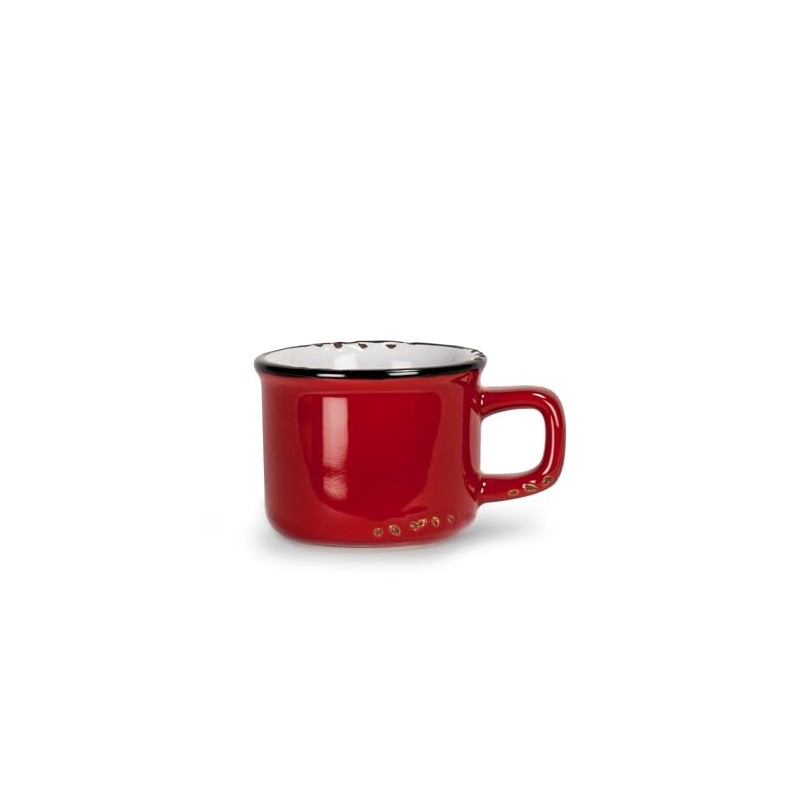 Abbott Collection Enamel Look Stoneware Espresso Cup, Red