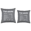 Nutritional Fish Sticks Fact Funny Thanksgiving Christmas Throw Pillow, 16x16,