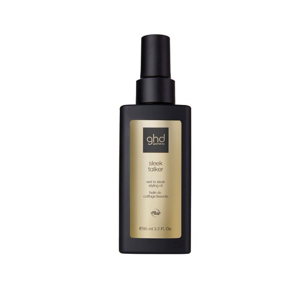 ghd sleek talker wet to sleek styling oil with heat protection, nourishing argan oil that keeps hair smooth and supple for up to 72 hours