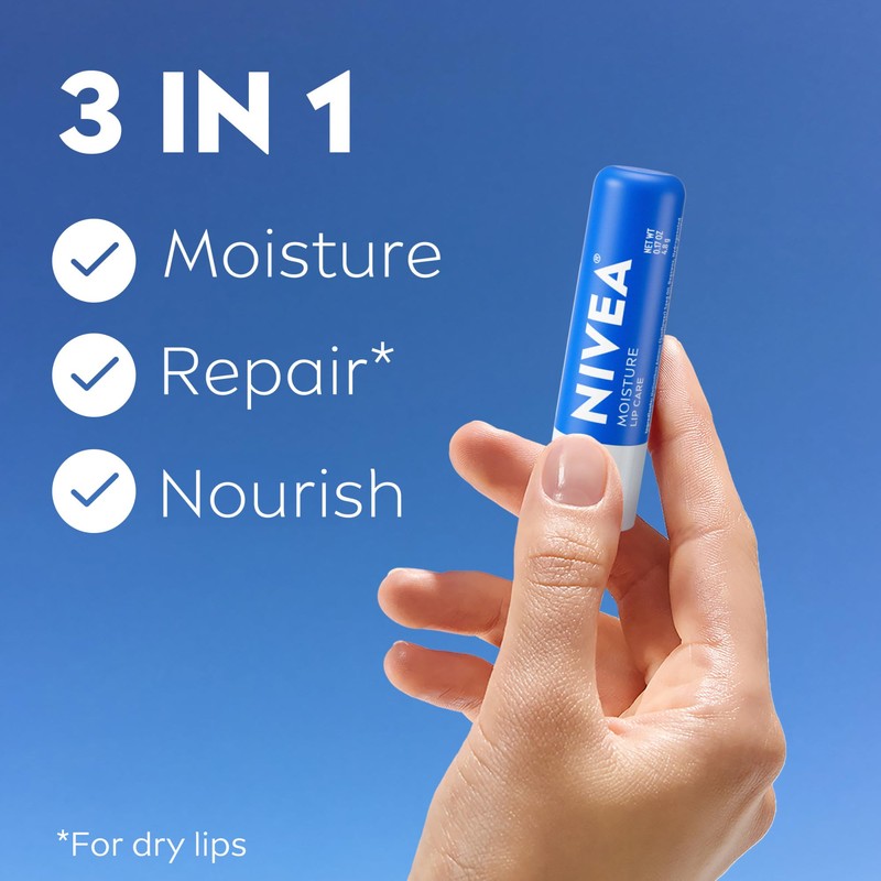 NIVEA NIVEA Moisture Lip Care, Hydrating Lip Balm with Shea