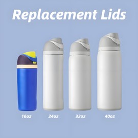 Replacement Lid for Owala FreeSip Water Bottle, Replacement Parts Compatible with Owala Freesip 16 oz 24 oz 32 oz 40 oz, Leakproof Straw Cap with Carry Loop (Pink&Purple)