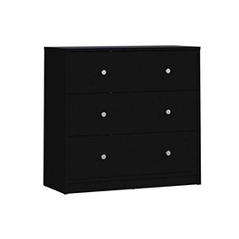 Atlin Designs Modern 3 Drawer Wooden Chest in Black
