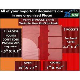 Unbranded Car Registration Insurance Holder Vehicle Glove Box Car Organizer Case  Red