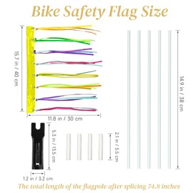 6 ft Bike Flag with Pole for Safety Yellow Bicycle Safety Flag for Trike Mobility Scooter Kayak Waterproof Reflective