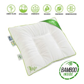 Feja by LELEKKA® 35 x 40 cm Premium Baby Pillow / Flat Pillow with Bamboo Filling and Aloe Vera Cover for Sensitive Skin
