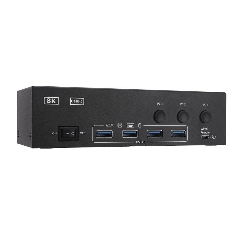 DisplayPort HD USB3.0 KVM Switch 8K At 60Hz 4K At
