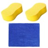 DHSBGWSX 2 Pcs Car Cleaning Sponges, 1 Car Wash Cloth,