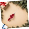 Sosoport 3pcs Red Christmas Bauble: Plastic Finial Ornaments with Long