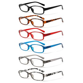 NORPERWIS 6 Pack Ladies Reading Glasses for Women Blue Light Blocking Spring Hinge Fashion Eyeglasses Readers for Women (6 Pack Mix Color-8, 1.25)