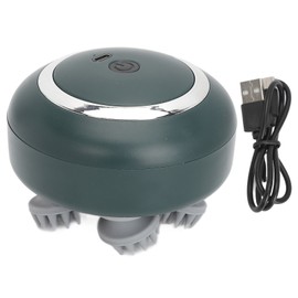 Electric Hair Massager with 4 Removable Claws Waterproof 3 Levels 96 Massage Points Red LED Scalp Head Massager Dark Green