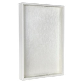 LNFUMS 18 * 12 inches Leather Rectangle Serving Tray with Hole Handles,High-End Light Large Service Tray for Ottoman Tray, Tea, Food, Butler - Countertop, Kitchen,Family Dinner, Picnic(White)