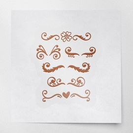 Decal Stickers of Border Elements (Nut Brown) (Set of 2) Premium Waterproof Decal Stickers for Laptop Smartphone Car Dirt Bike Wall Room Mason Jar Bathtub Door Skateboard - BICVER1c24833NB0124