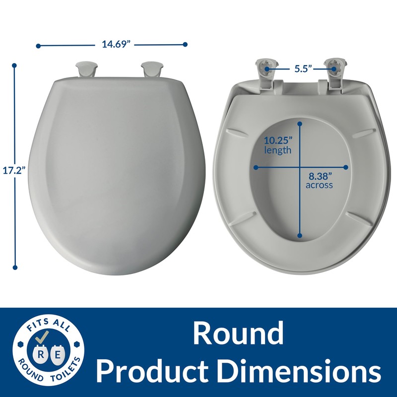 Bemis Classic Colors Slow Close Toilet Seat, Easy Clean Hinges