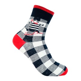Sinakoba 24177440 Men's Mid Socks, Checked, Casual, Ankle Socks, Captain, 9.8 - 10.6 inches (25 - 27 cm),, Navy