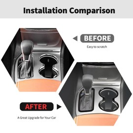 RT-TCZ Cup Holder Cover Gear Shift Panel Cover Trim Kit Interior Accessories for Jeep Grand Cherokee 2016-2021 (Black Carbon Fiber)