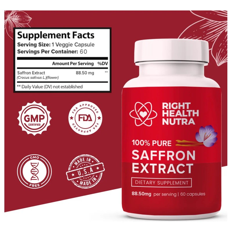 Right Health Nutra Azafrn Puro 60 Cpsulas