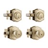 NCSEN Brushed Gold Door Knobs with Camelot Trim, 2 Pack