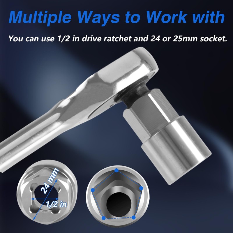 KPALAG Upgrade Stainless Steel Spare Wheel Handle CNC Socket Tool