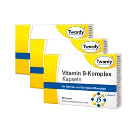 Astrid Twardy Vitamin B Komplex 3x60 Kapseln, Nervensystem, Immunsystem, Energiestoffwechsel, Verringerung Müdigkeit & Erschöpfung - Vitamine B1, B2, B6, B12, Biotin, Niacin, Folsäure, Pantothensäure