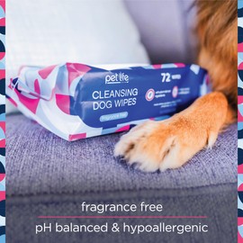 Pet Life Unlimited Pet Wipes for Dogs, Dog Cleaning Wipes - Plant-Based Dog Wipes with Moisturizing Aloe Leaf & Calendula - Made in The USA - Fragrance Free Dog Grooming Wipes - 72ct (Pack of 3)