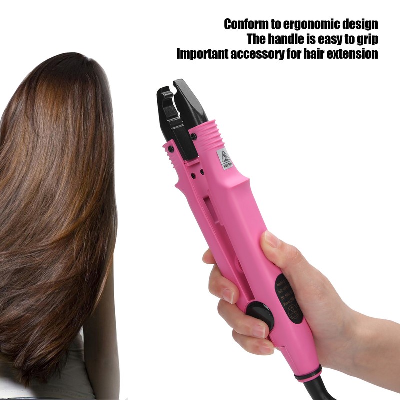 Professional Hair Extension Iron Household Hair Connector Styling Tool Pink
