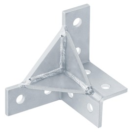 heneng 2 Pcs 8-Hole Gusseted Wing-Shaped Double Corner Connector for 1-5/8" Strut Channel, 7/32" Thick