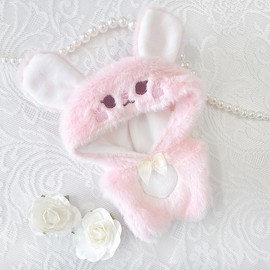 Stuffed Animal Kigurumi with Embroidery for Plushies, For 3.9 inches (10 cm), Pink Rabbit g.triger Geettrigger, Sewing