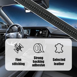 KHGUZ Car Interior Trim Strips, 19.68Ft Flexible Leather Vehicle Gap Fillers Decoration Molding Line, DIY Auto Central Control Door Garnish Accessories, Universal for SUV, Sedan, Truck (Black/White)
