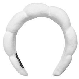 Hamosky Spa Headbands for Washing Face or Facial, Cute Sponge Headband For Women, Makeup Headband, Skincare Headbands for Makeup Removal, Shower, Terry Cloth Headbands for Women (1 Pack, White)