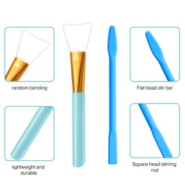 12 Pieces Silicone Stir Sticks Kit, Silicone Epoxy Brush Resin Applicator Brush Silicone Stirring Tool Mixing Spoon Silicone Scraper DIY Crafts Tool for Liquid Paint Glitter Tumblers (Candy Color)
